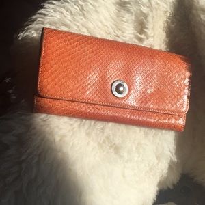 Tod’s Python Orange Wallet